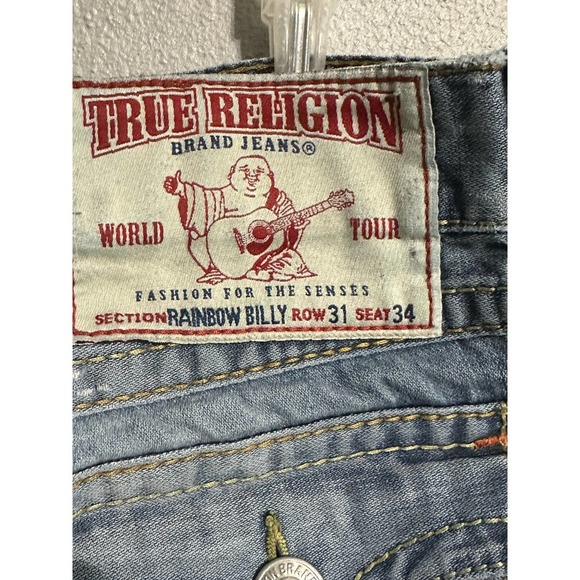 True Religion Men's Geno Flap Pocket Triple Needle Relaxed Slim-Fit Size 31 X 34 - Picture 3 of 4